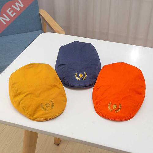 2021 Autumn Solid Berets Baby Boys Hats Cotton Cute Striped