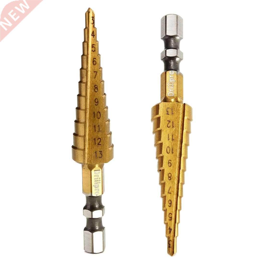 313MM TIN 1/4 HSS Hexagonal shank Step Drills