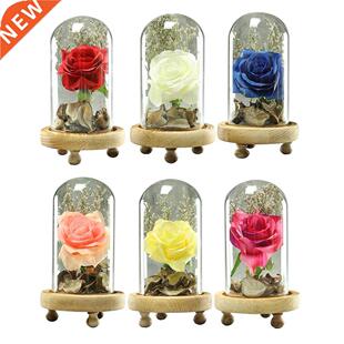 Artfcal Eternal Rose n Glass Cover Faux Slk Preserved F