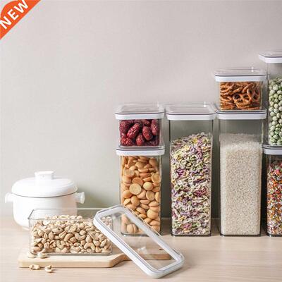 Kitchen Rectangle Transparent Sealed Jar Creative Large