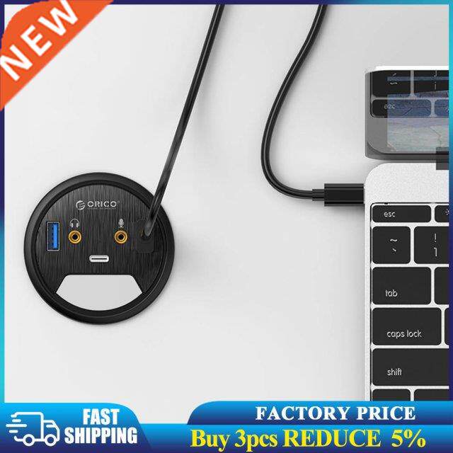 Desop Grommet USB .0 HUB Type-C Audio Port Desk Mount Don