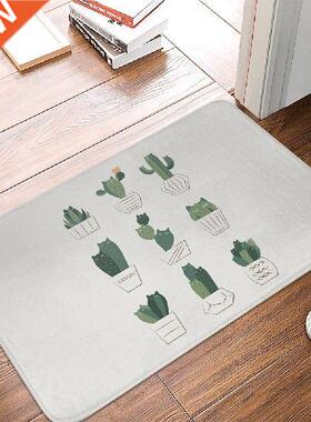 Tropical Style Doormat Cactus Print Decorative Living Room