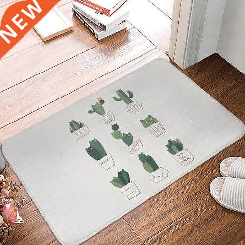 Tropical Style Doormat Cactus Print Decorative Living Room