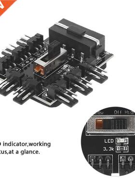 PC 1 to 8 4Pin Molex Cooler Cooling Fan Hub 3Pin Power Contr