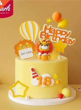 Conellation Animal Leo Lion Happy Birthday Cake Topper Tre