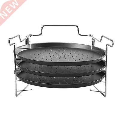 12 Inch Carbon Steel Pizza Tray 3Pcs Nonstick Pizza Baking