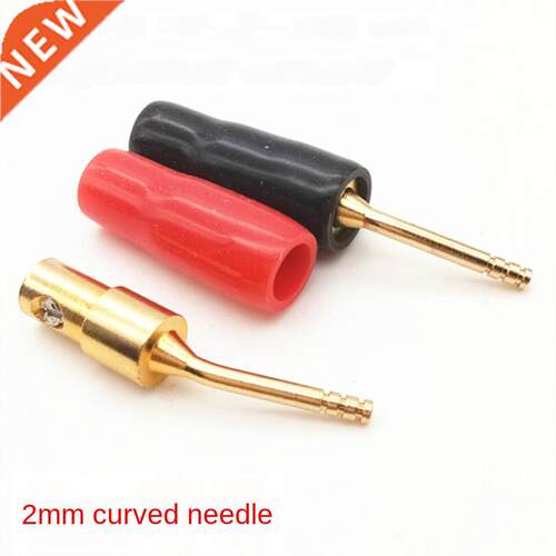 2mm Curved Pin Banana Plug Copper Gold-Plated Audio Amplifie