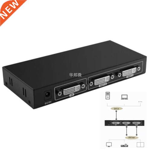 4K DVI Splitter Switcher 1X2 DVI cable splitter DVI 1 in 2 o