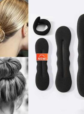 Multi size Sponge Black Hair Styling Donut Bun Curler Maker