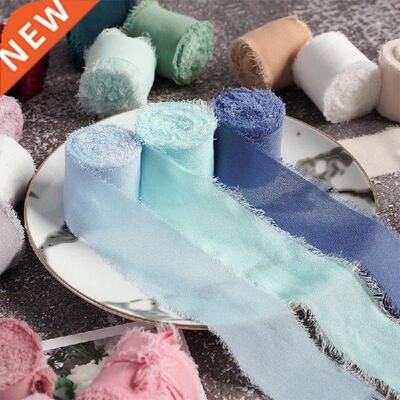 5m/roll Frayed Edged Wrinkle Chiffon Silk Ribbon Handmade