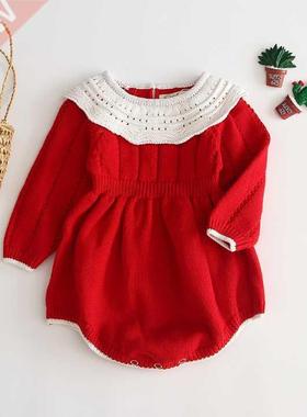 Fashion Infant Newborn Baby Girls Wool Blend Baby Striped Ro