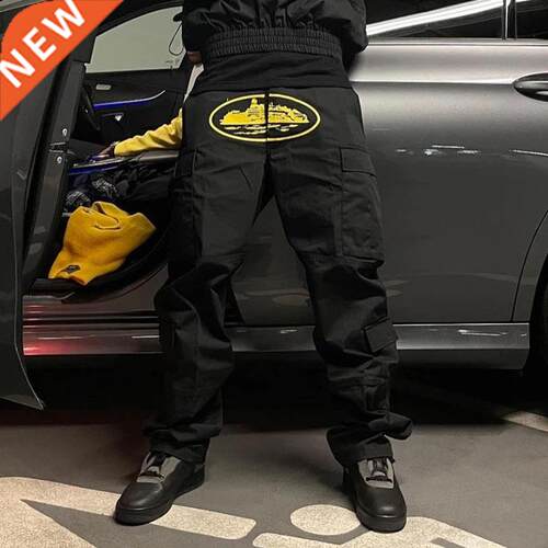 High Street Retro Printed Cargo Pants Mens Hip Hop Casual Mu