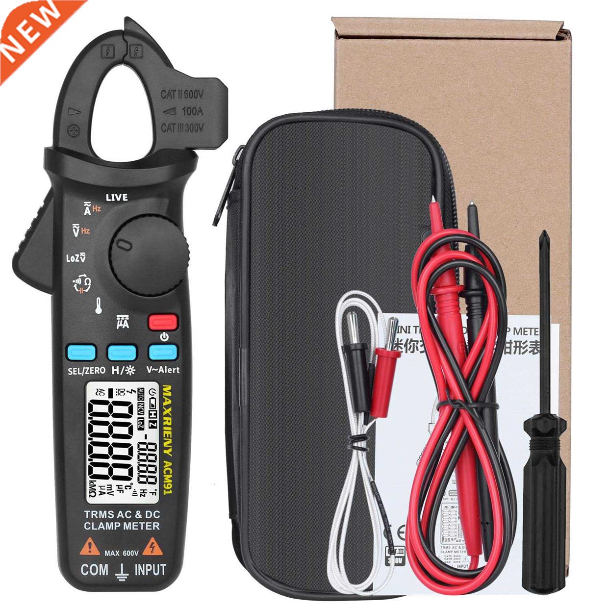 MAXRIENY ACM91 LCD Digital Backlight Clamp Meter 6000 Counts