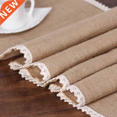 BALLE Burlap Lace Table Runner Wholesale Rustic Jute Shabby