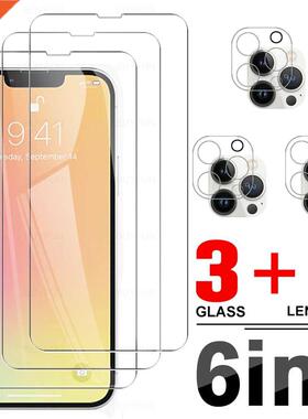 6in1 Tempered Glass For IPhone 13 Pro Max Protective Glass F
