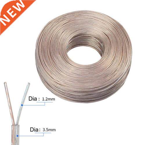 1M-50M Transparent Round 2 Core Electrical Cable Clear Tinn