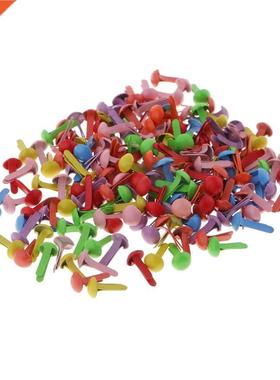 200pcs Metal Round Head Splt Pn Brads Paper Fastener Scra