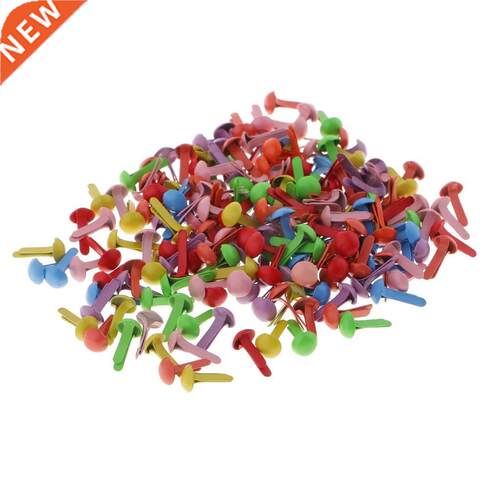 200pcs Metal Round Head Splt Pn Brads Paper Fastener Scra