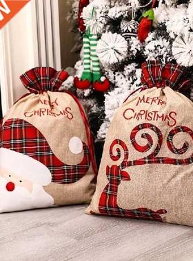 New Christmas Candy Gift Big Bag Cute 2022 Christmas Linen