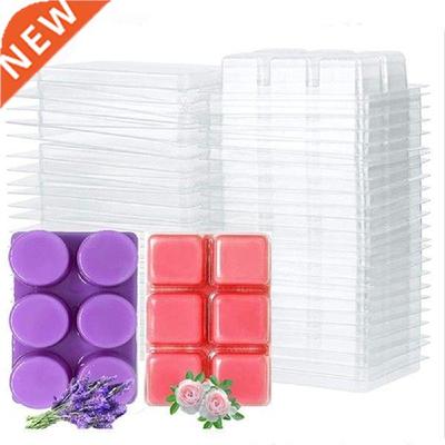 10pcs Diy Wax Melt Mold 6 Cavity Clear Plastic Cube Tray