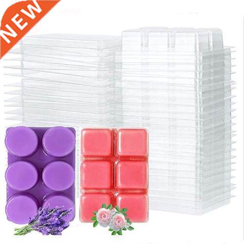 10pcs Diy Wax Melt Mold 6 Cavity Clear Plastic Cube Tray