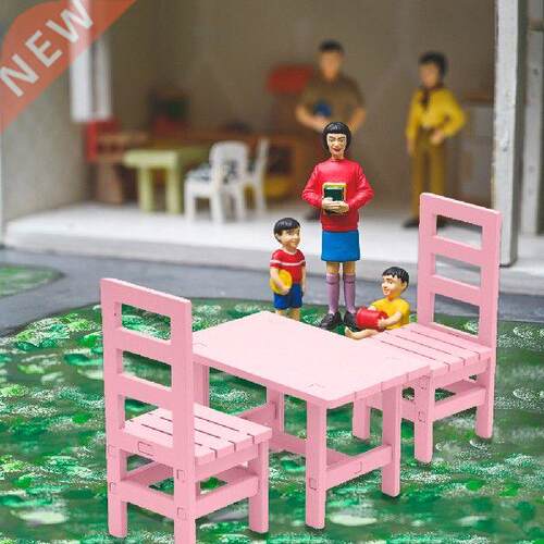 Mini Wood Table Chair Miniature Wooden Dollhouse Table