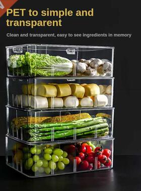 Refrigerator Food Storage Box 4 Divided Section Plastic Bin