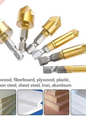 6pcs 6/8/9/12/16/19mm Hss Countersink Boring Drill Bit Set f