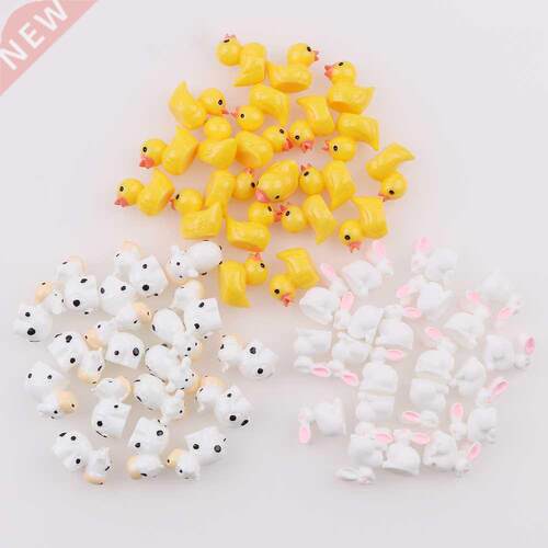 Mini 50pc AnimalResin Duck Rabbit Cows Flat Back  Miniat