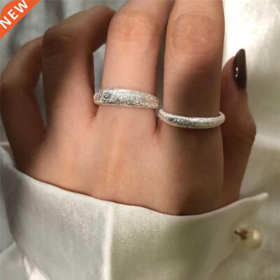 New 925 Sterling Silver Flash Open Ring Women Fashion Jewelr