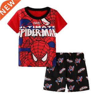 Summer Children Cotton Pajamas Cartoon Spiderman Baby Set Cl