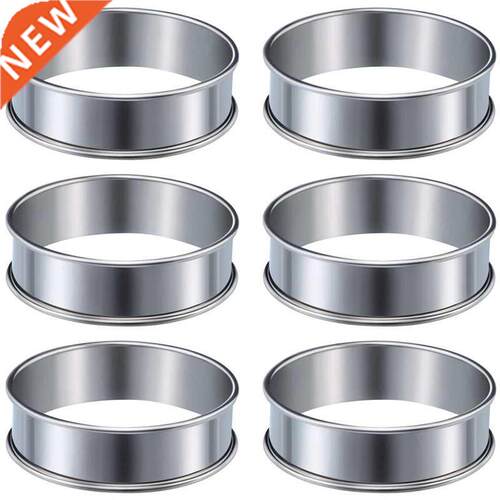 6 Pieces Muffin Tart Rings Double Rolled Tart Ring Stainless