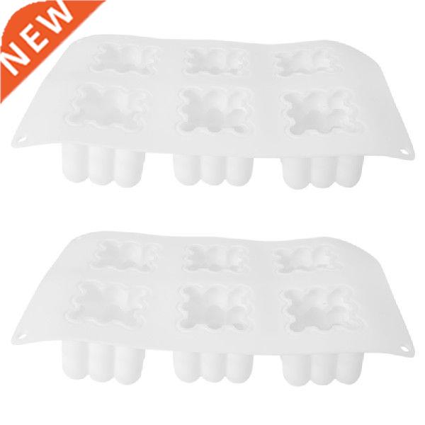 2X 6 Cavity 3D Cube Candle Mold Silicone Molds For DIY
