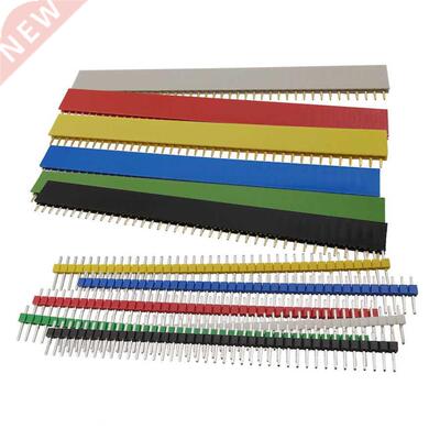 5Pairs 40 Pin 1x40 Pin 2.54mm Single Row Male Female Colorfu