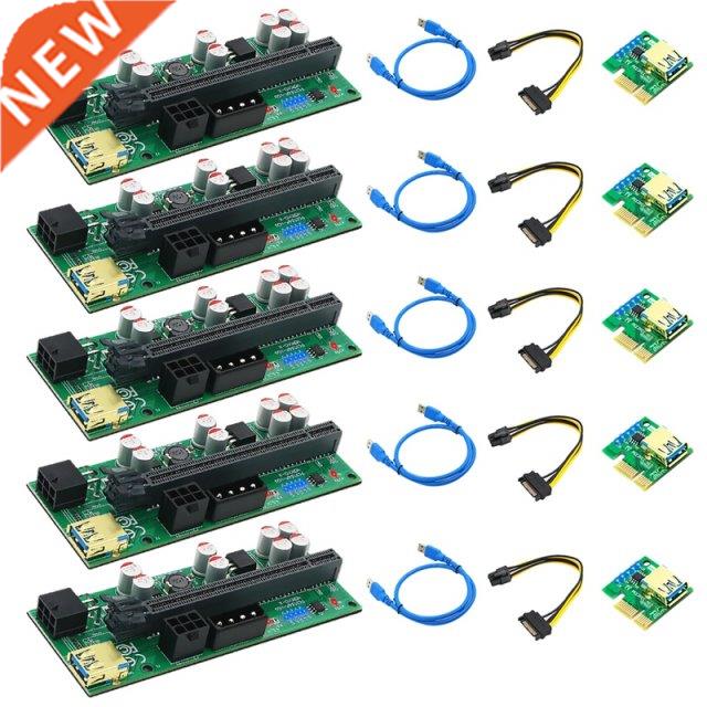 010-X PCIE Riser 1X to 16X Graphic Extension with Flash LED