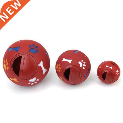 Dog Toy Rubber Ball Chew Dispenser Leakage Food Play Ball In