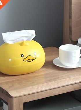 Cartoon Cute Little Yellow Duck Tissue Box Desktop Paper Hol