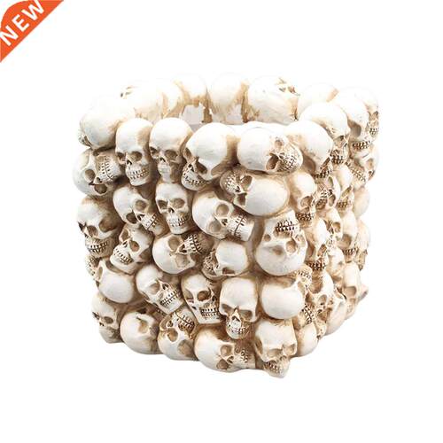 Skull Pen Pencil Holders Hlloween Figurine Resin Storge