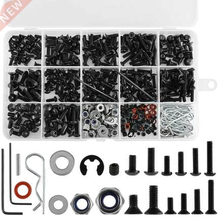 522Pcs Round Flat Socket Bolts M3 M4 Hex Button Head Screws
