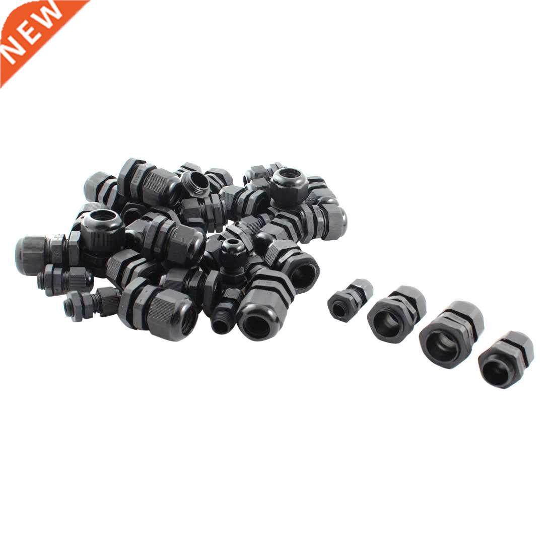 40Pcs M12 M18 M20 M22 Black Cable Gland