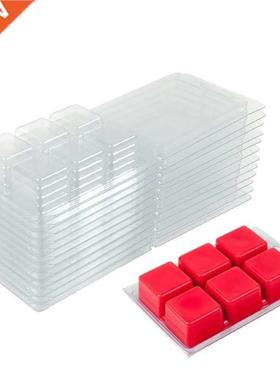 50 Pcs 25pcs Wax Melt Clamshells Molds Square, 6 Cavity Clea
