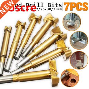 7Pcs/set Titanium coated auger Hinge Hole Boring Cutter Wood