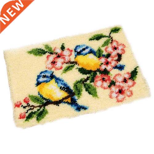 3D Flower Bird Latch Hook Rug Kits Canvas Printing for