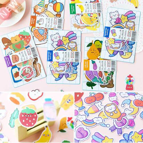 20Pcs Korean Style Cartoon Stickers Planner Scrapbooking Alb