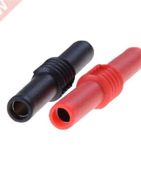2pcs PVC Black+Red 4mm Banana Socket Female Adapter