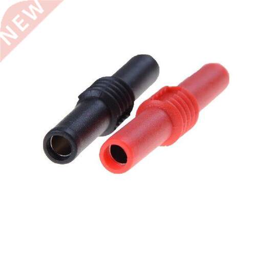 2pcs PVC Black+Red 4mm Banana Socket Female Adapter