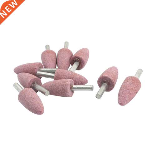 10Pcs 6mm Shank 19mm Conical Abrasive Mounted Grinding Stone