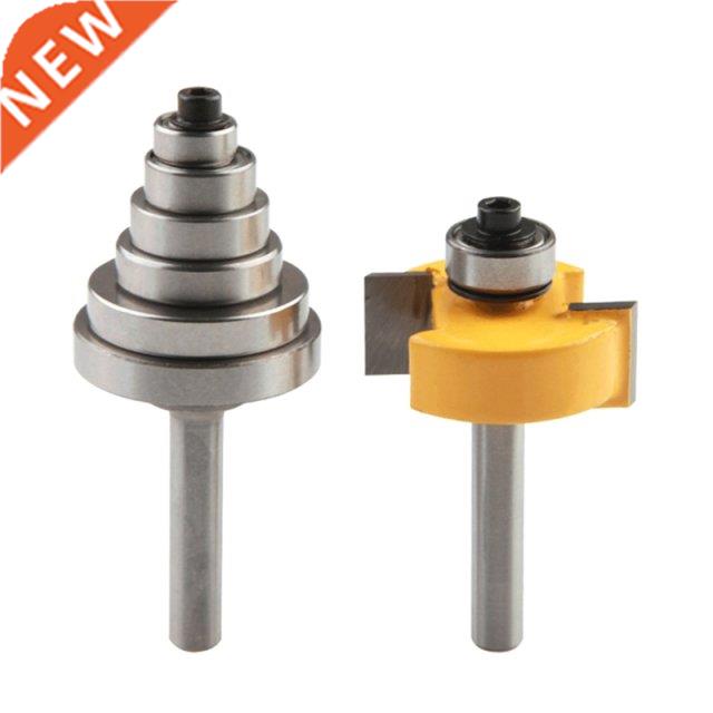 Router Bit with 6 Bearings Wrench Set 1/4 6.35mm Shank Wood