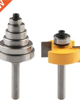 Router Bit with 6 Bearings Wrench Set 1/4 6.35mm Shank Wood
