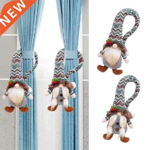 New 2Pcs Chrstmas Decoraton Faceless Doll Curtan Buckle